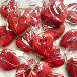 Lot de 10 sablés personnalisés Mariage Coeurs lesdelicesdecaro