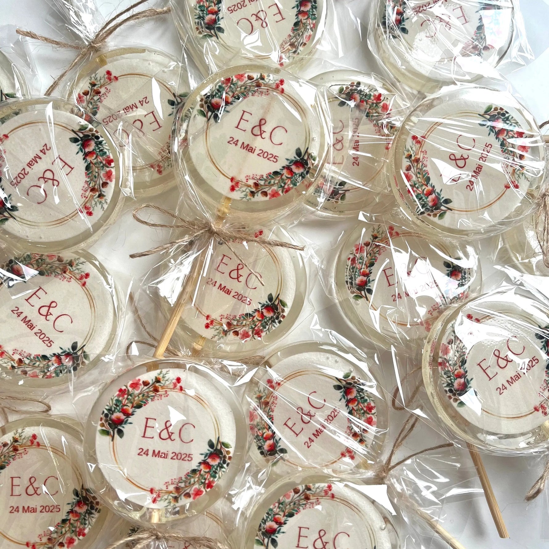 Lot de 10 sucettes personnalisées lesdelicesdecaro
