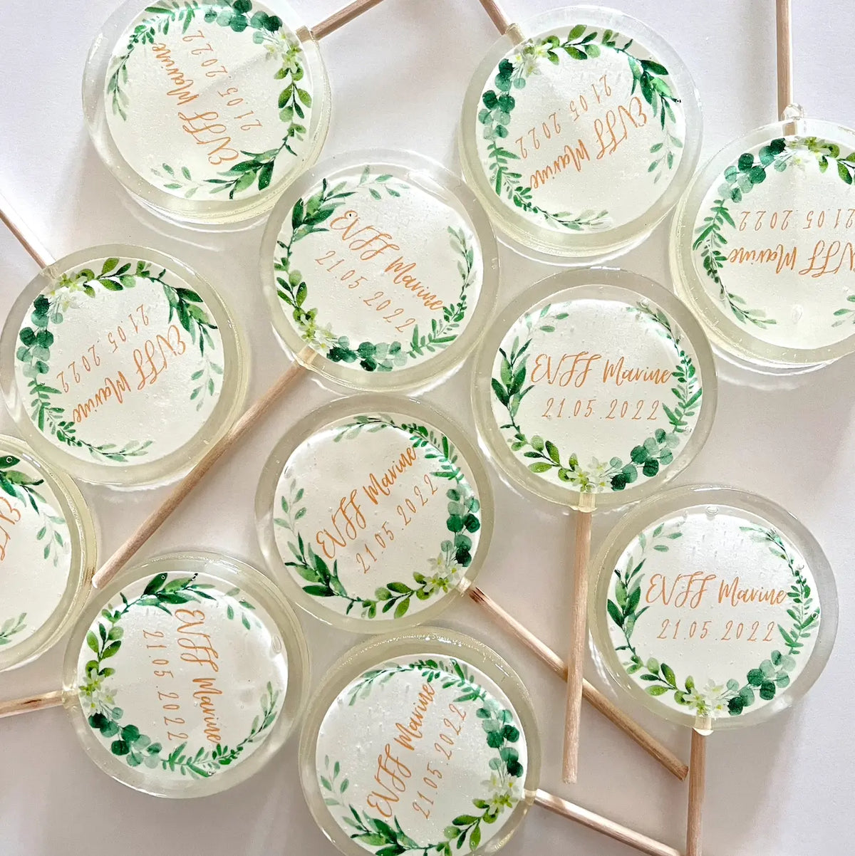 Lot de 10 sucettes personnalisées lesdelicesdecaro