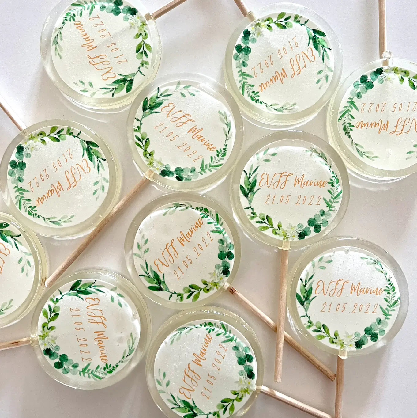 Lot de 10 sucettes personnalisées lesdelicesdecaro