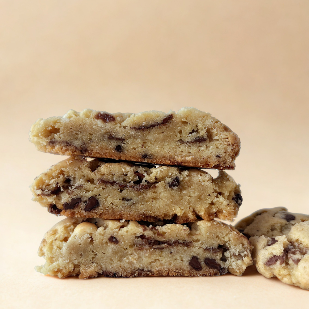 cookies 3 chocolats, pépites de chocolat lait noir et blanc